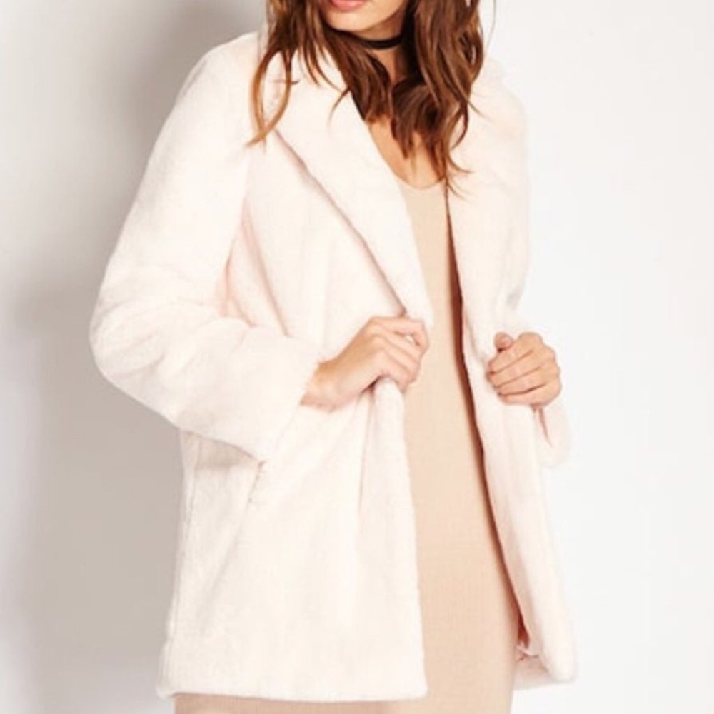 BABY PINK FAUX FUR JACKET